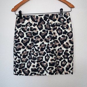 Ann Taylor LOFT Leopard Pencil Skirt, Size 2 Petit